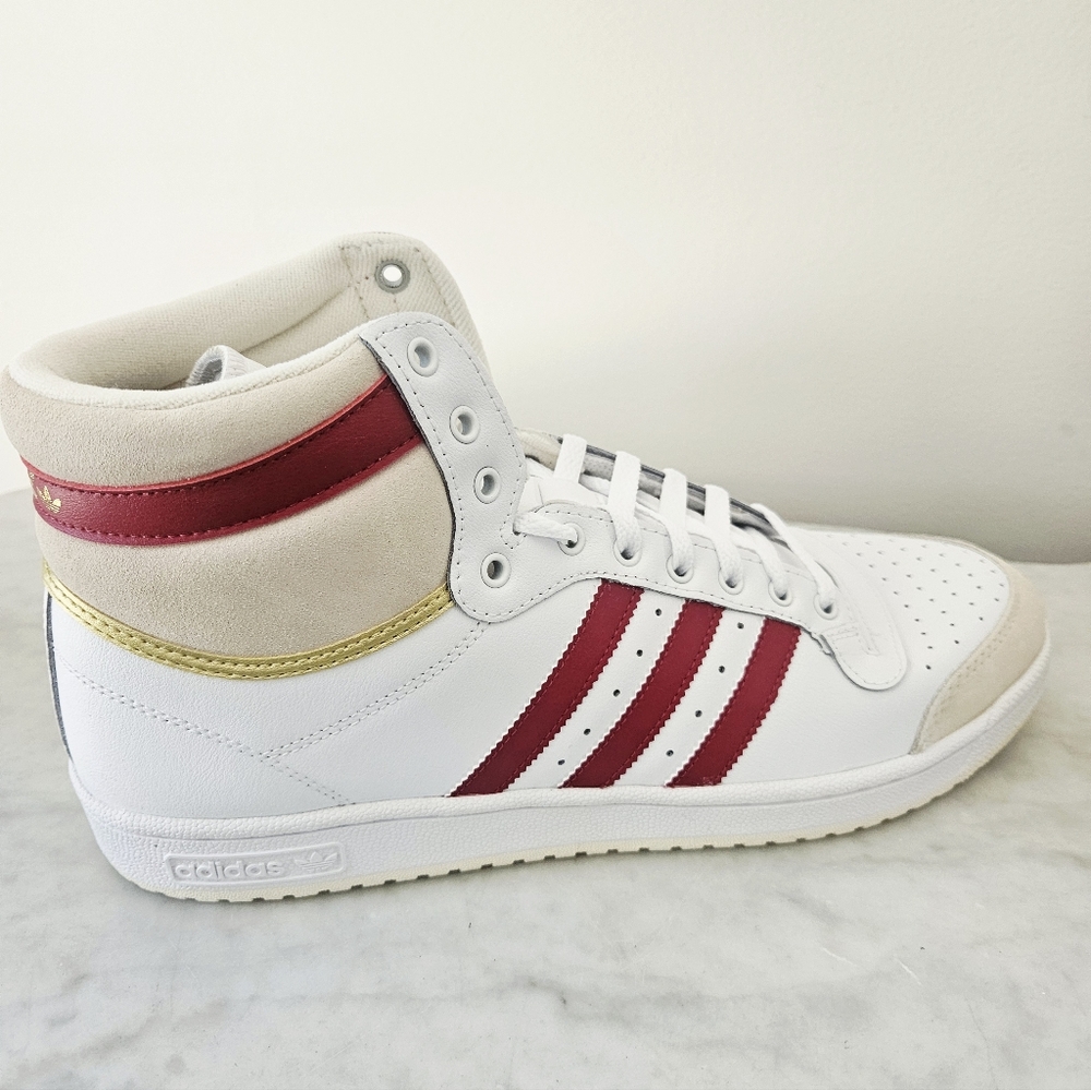 Adidas Top Ten Men's Red & White High-Top Sneakers 13 US